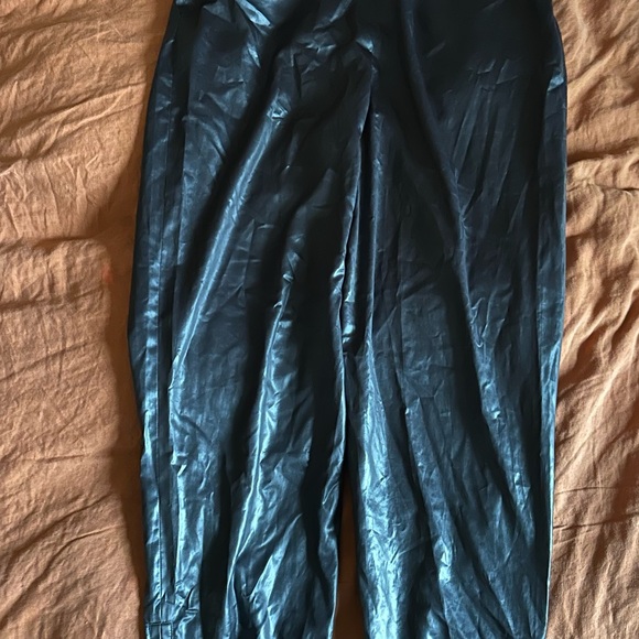 Tibi Navy Leather-Style Pants - Picture 4 of 4